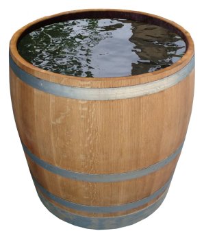 Holzfass 180 Liter abgeschliffen, Pflanzkübel 2/3 225 Liter